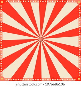 Vintage red circus background template. Vector illustration