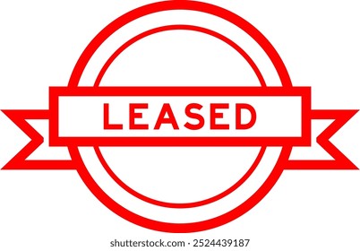 Banner de etiqueta redonda de cor vermelha vintage com palavra alugada em fundo branco