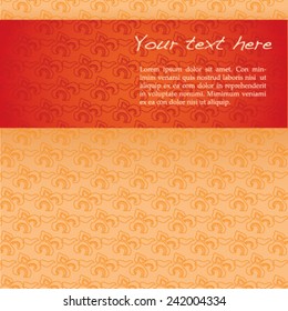 Vintage red and cream classical oriental cloud pattern horizontal banner with space for text