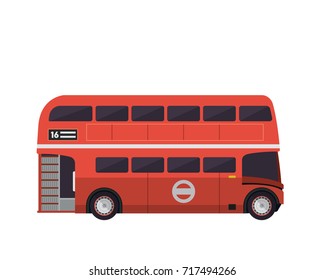 Vintage Red Double Decker Bus Illustration