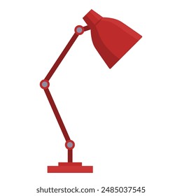 Vintage red electrical desk lamp, home decor and appliances concept