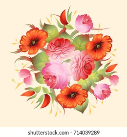 Vintage red flower background vector