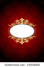 Vintage red and gold luxury frame