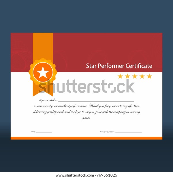 Star Performer Certificate Templates