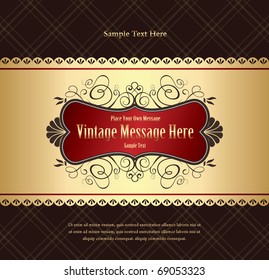 Vintage Red Golden Background