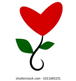 Vintage red heart flower