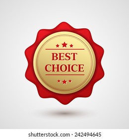 Vintage Red Label Best Choice. Retro logo design elements.