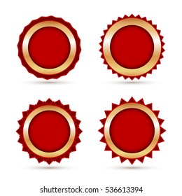 Vintage Red Labels template set. Vector illustration