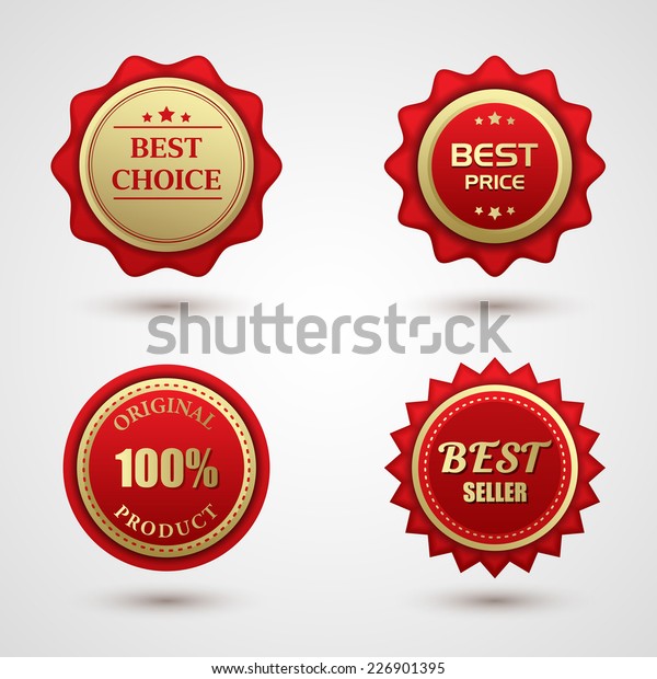 Vintage Red Labels Template Set Retro Stock Vector (Royalty Free) 226901395
