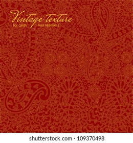 Vintage red paisley texture for cards and design