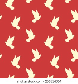 Vintage red pigeon pattern