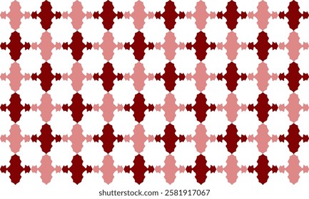 Vintage red and pink block, line crossed into grid fence repeat pattern, replete image, design for fabric printing