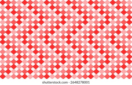 vintage red pink plus sign block arrange in zigzag column vertical patchwork repeat seamless style design for fabric print or t-shirt paint or backdrop wall