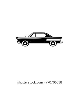 Vintage red retro car. Transport elements. Premium quality graphic design icon. Simple icon for websites, web design, mobile app, info graphics on white background