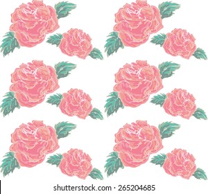 Vintage red rose pattern