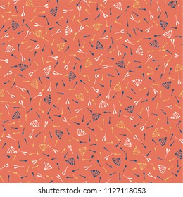 Vintage Red Seed Texture, Seamless Vector Pattern, Hand Drawn Nature Illustration for Trendy Fashion Prints, Wallpaper, Stationery, Elegant Home Decor, Gift Wrap & Pretty Fall Autumn Backgrounds 