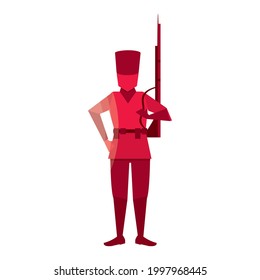 Vintage Red Soldier With Rifle