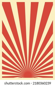 Vintage Red Sunburst Streifen Poster Vorlage mit Rays zentriert auf der Unterseite. Retro-inspirierte Grunge Sun bricht vertikale Kunstwerke. 
