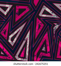 vintage red triangle seamless pattern with grunge effect 