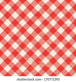 Vintage red and white plaid vector background