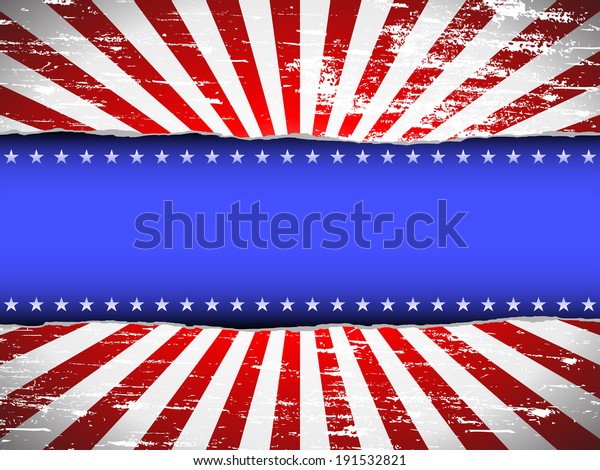 Vintage Red White Striped Background Blue Stock Vector