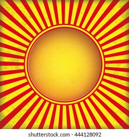 Vintage red and yellow colored background with a hole. Eps 10 vector file.