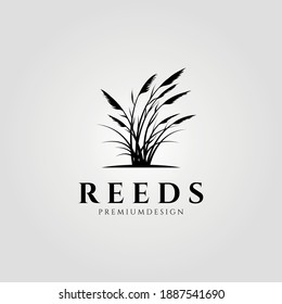 vintage reeds logo vector symbol illustration design