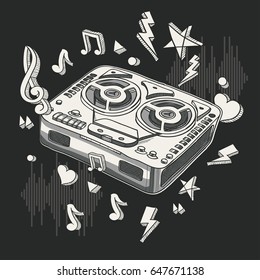 Vintage reel to reel tape recorder