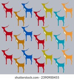 Vintage Reindeers Design Pattern Texture Background Vector