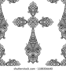 Jewelry Antique Christian Crosses Decorated Diamonds Stock Vector ...