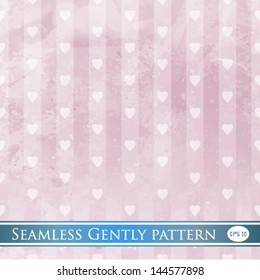 Vintage repeating vector background. Delicate background with hearts