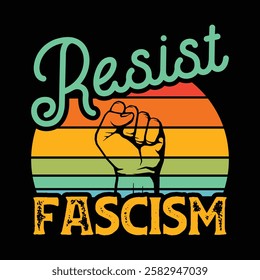 vintage Resist Fascism new graphic design