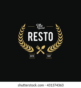 Vintage Restaurant and Cafe badge, label