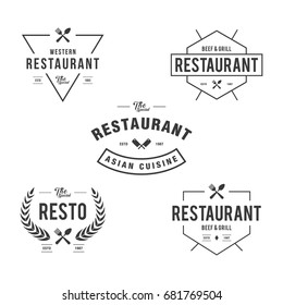 Vintage Restaurant and Cafe Element Design Set