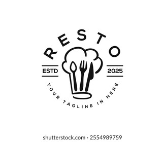 vintage Restaurant chef food logo design template illustration inspiration