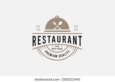 vintage restaurant food logo badge design. eatery retro simple stamp logo design