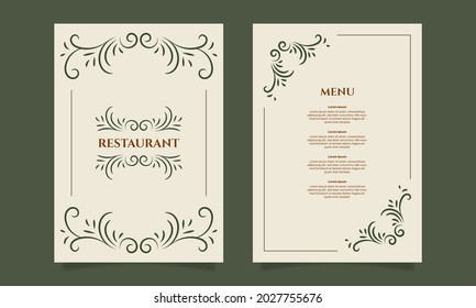 vintage restaurant food menu card template. - Vector.