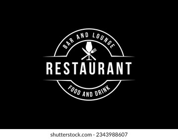 Vintage restaurant label logo design. Retro Vintage Insignia, Logotype, Label or Badge Vector design element, business sign template.