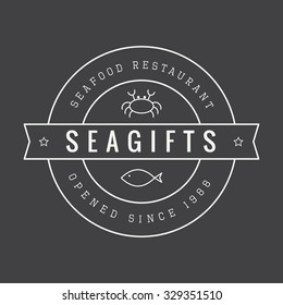 Vintage restaurant logo, badge or emblem. Vector illustration
