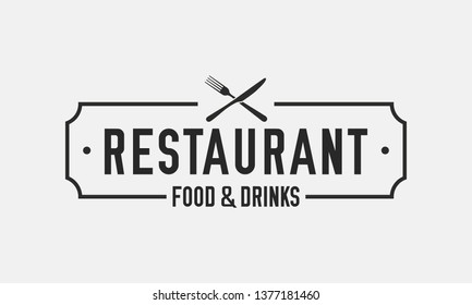 Vintage restaurant logo. Restaurant badge, poster with fork and knife. Vector emblem template