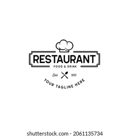 Vintage restaurant logo. Restaurant badge, Vector emblem template