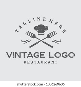 Vintage Restaurant logo design template vector