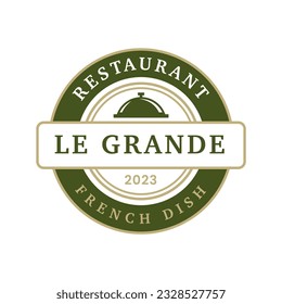 Vintage restaurant logo design template isolated. Restaurant ornament logo vector design element