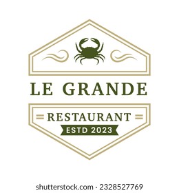 Vintage restaurant logo design template isolated. Restaurant ornament logo vector design element