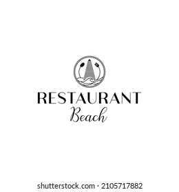 vintage restaurant logo with fork and spoon vector