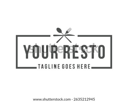 Vintage restaurant logo, resto design, vector, isolated on transparent background
