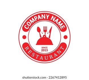 Logo del restaurante vintage, logotipo del restaurante con icono de cuchara y tenedor