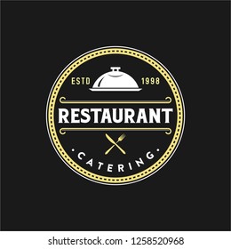 vintage restaurant logo template, circle or badge, vector and design illustration