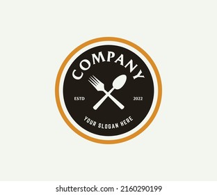 Vintage Restaurant Logo Template Circle Badge Vector Template. 