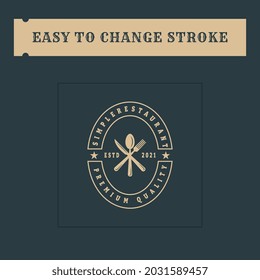 Vintage restaurant logo template vector illustration, badge or emblem.
